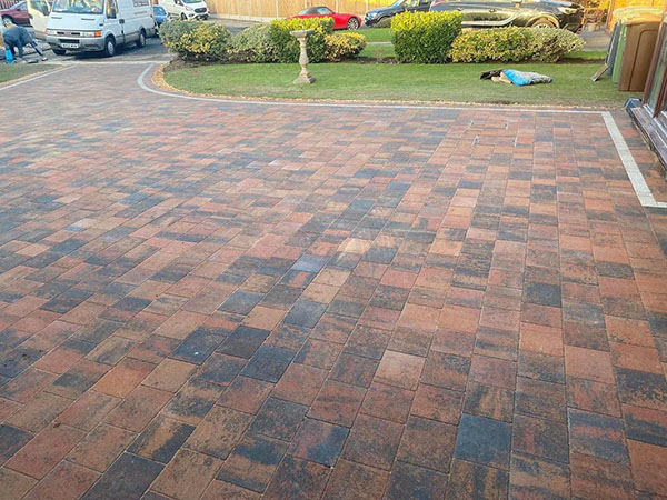 Block paving in Heather