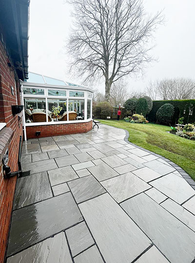 New slate coloured patio